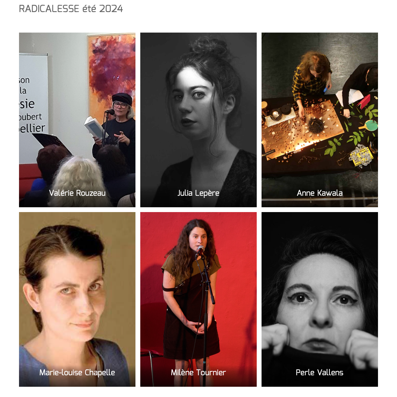 Autrices du tract de poésie Radicalesse