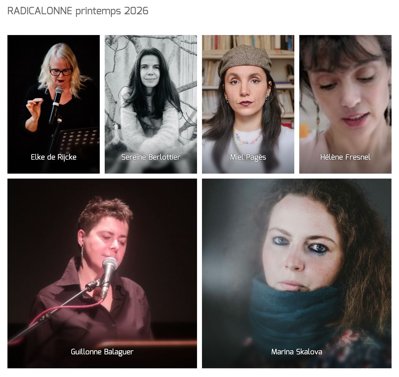 Autrices du tract de poésie Radicalonne